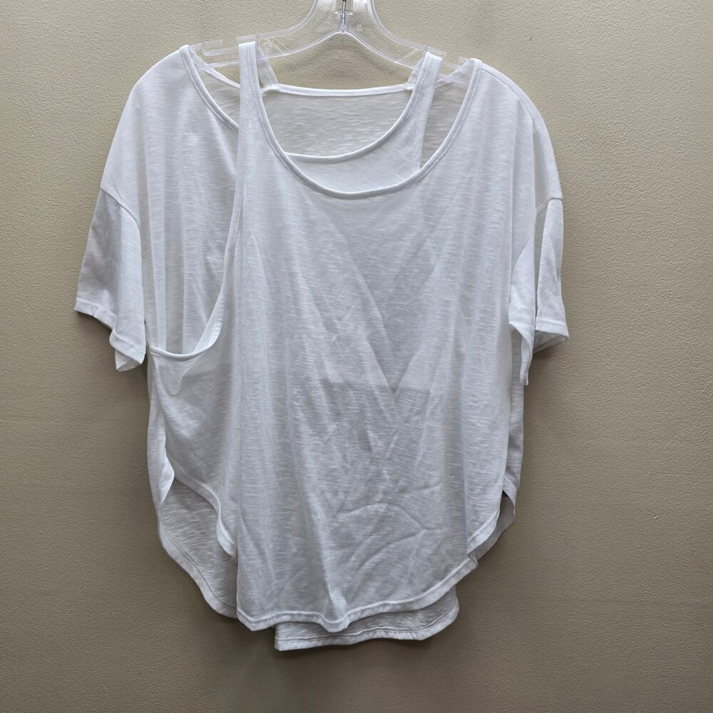 Halara Loose Fit Split T Shirt Womens Medium Workout Casual Breathable Yoga Top